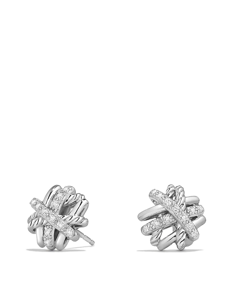 David Yurman Crossover Earrings with Diamonds