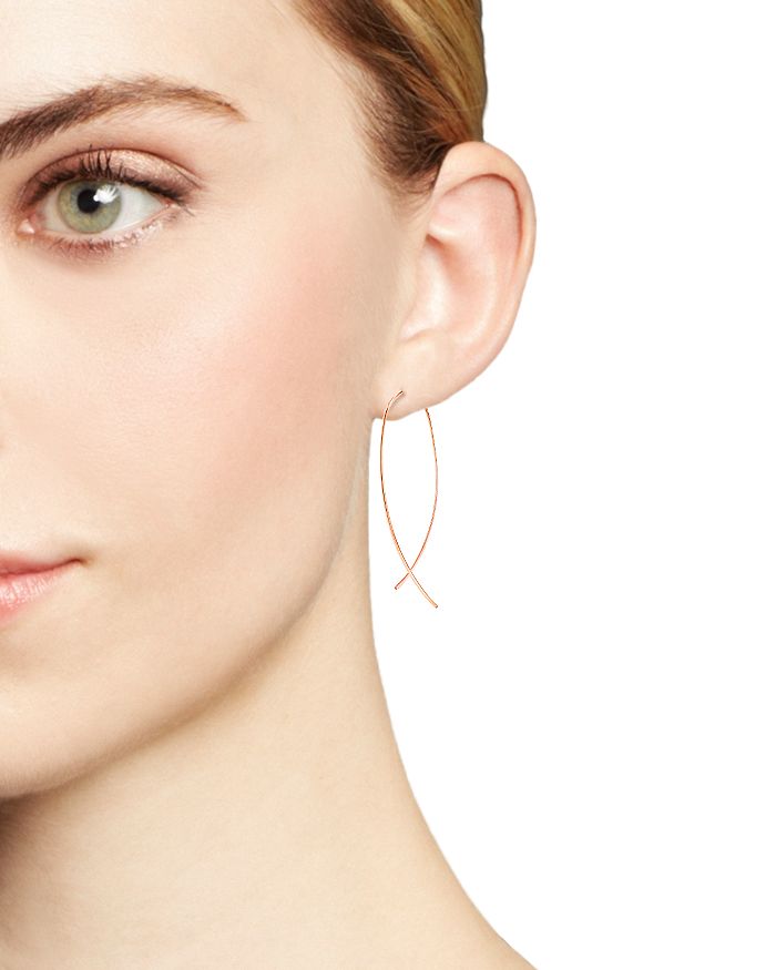 Shop Bloomingdale's 14k Rose Gold Crossover Threader Earrings - 100% Exclusive