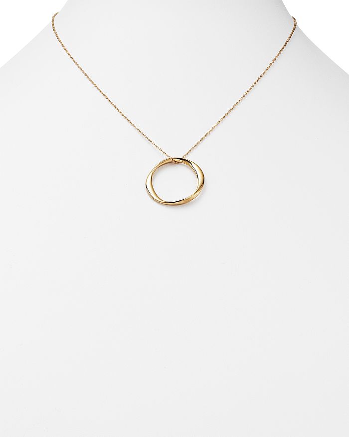 Shop Bloomingdale's 14k Yellow Gold Twisted Ring Pendant Necklace, 18 - 100% Exclusive
