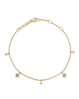 Zoë Chicco - 14K Yellow Gold Diamond and Aquamarine Charm Bracelet - Exclusive