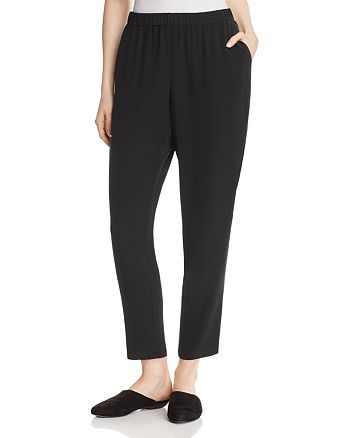 Eileen Fisher Slouchy Silk Ankle Pants, Regular & Petite | Bloomingdale's
