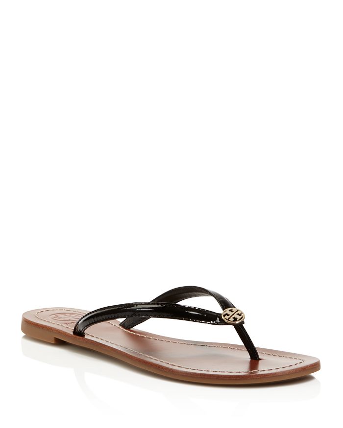 Tory Burch Terra Thong Patent Leather Flip-Flop Sandals | Bloomingdale's