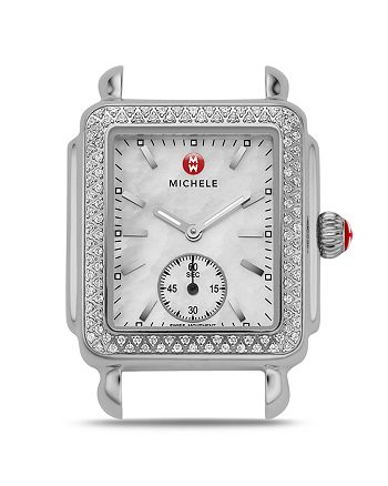 MICHELE - Deco Mid 16 Diamond Stainless Steel Watch Head, 29 x 31mm