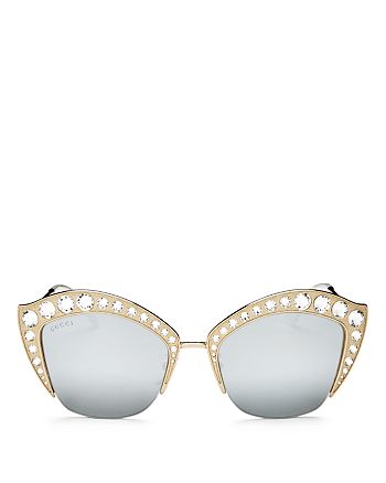 Gucci Women S Oversized Cat Eye Swarvoski Crystal Sunglasses 53mm
