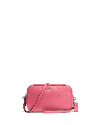 coach crossbody clutch in pebble leather