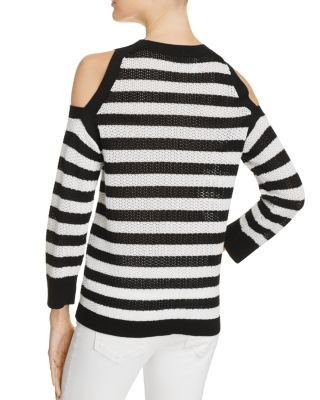 Tracey Stripe Cold Shoulder Sweater
