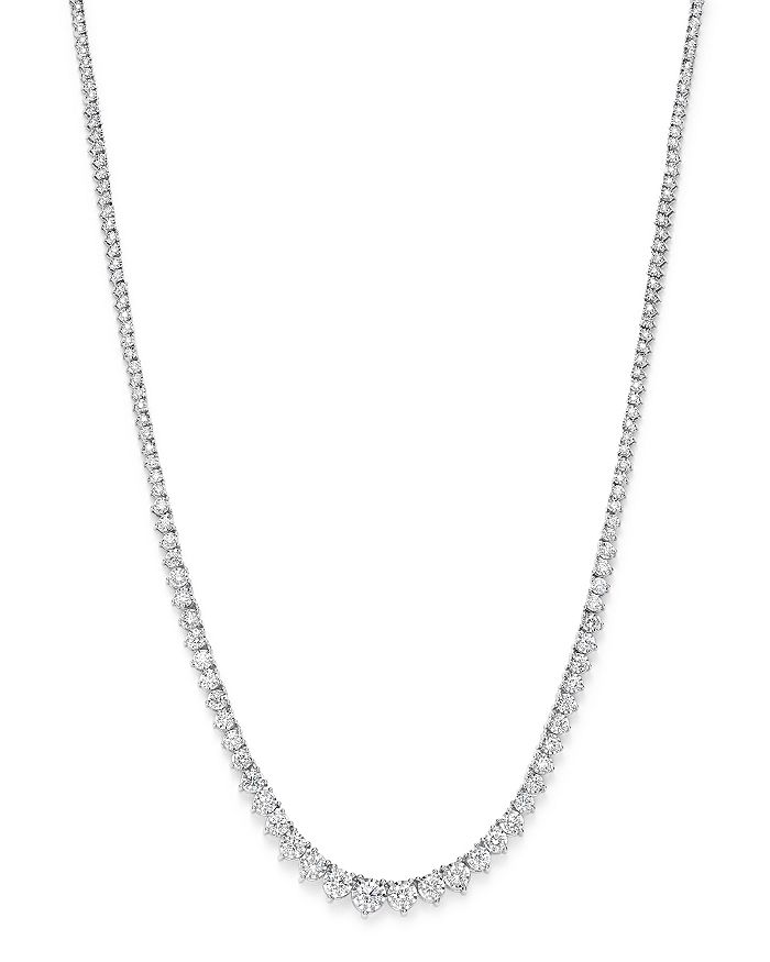 Bloomingdale's Graduated Tennis Necklace In 14k White Gold, 5.0 Ct. T.w.