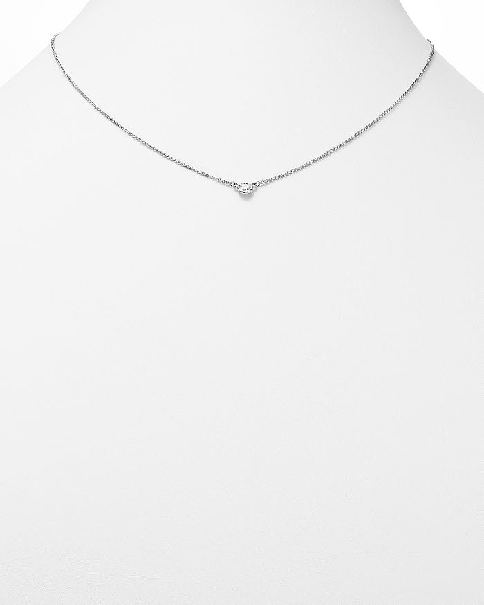 Bloomingdale's Diamond Bezel Set Pendant Necklace In 14k White Gold, .15 Ct. T. W. - Exclusive In White