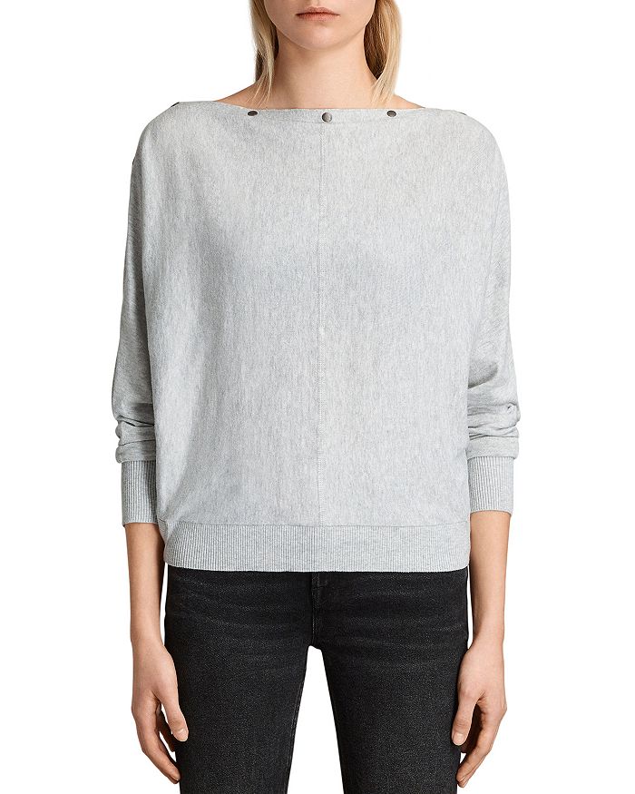 ALLSAINTS ELLE SNAP-DETAIL jumper,WK010L