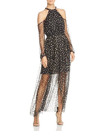 La Maison Talulah Glitter-Embellished Cold-Shoulder Dress | Bloomingdale's
