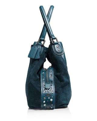 COACH Edie Shoulder Bag 42 in Mixed Leathers with Star Rivets 