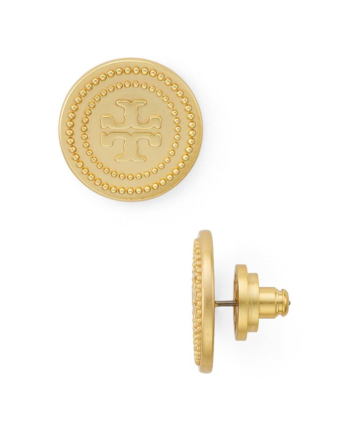 Tory burch milgrain hotsell logo stud earrings