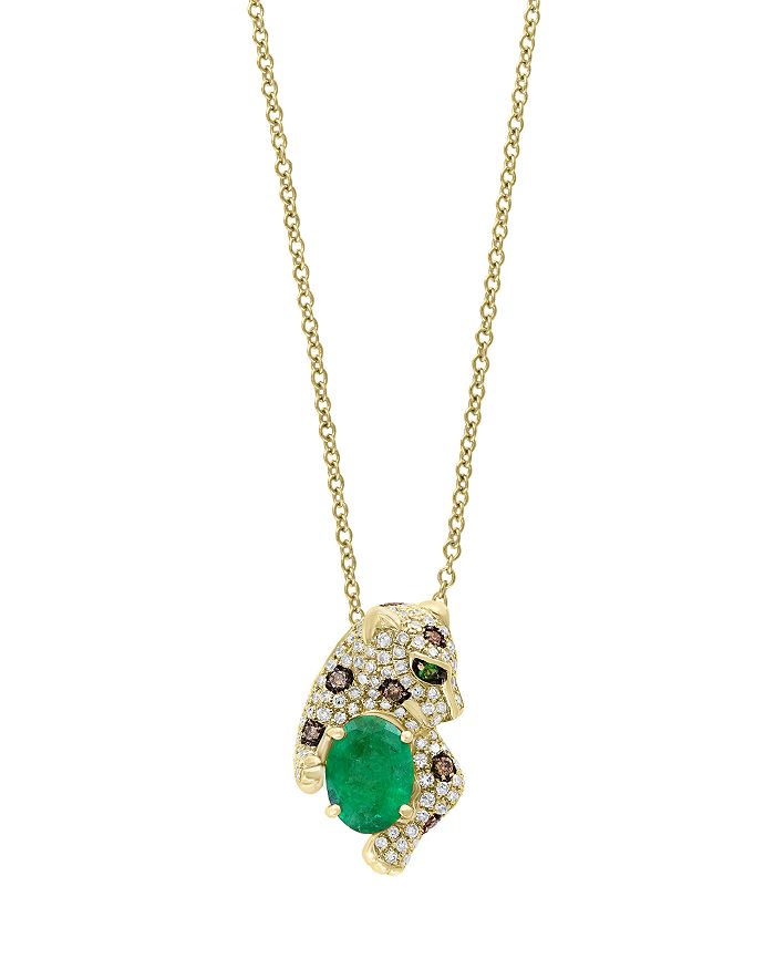 Bloomingdale's Emerald, White Diamond and Brown Diamond Panther