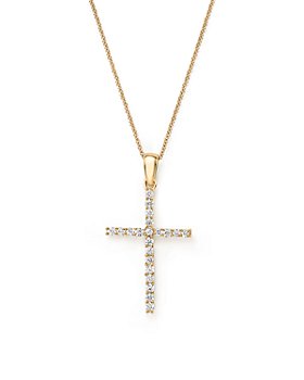 Bloomingdale's - Diamond Cross Necklace in 14K Yellow Gold, 0.25 ct. t.w. - 100% Exclusive
