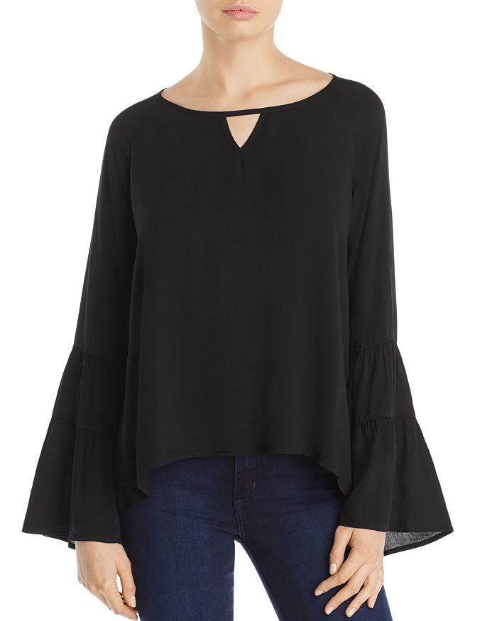 Side Stitch Tiered Bell Sleeve Blouse - 100% Exclusive | Bloomingdale's