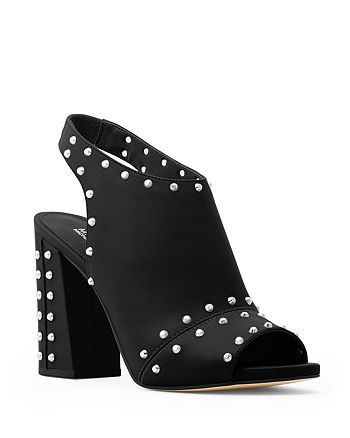 MICHAEL Michael Kors Astor Leather Studded Slingback Block Heel Sandals |  Bloomingdale's