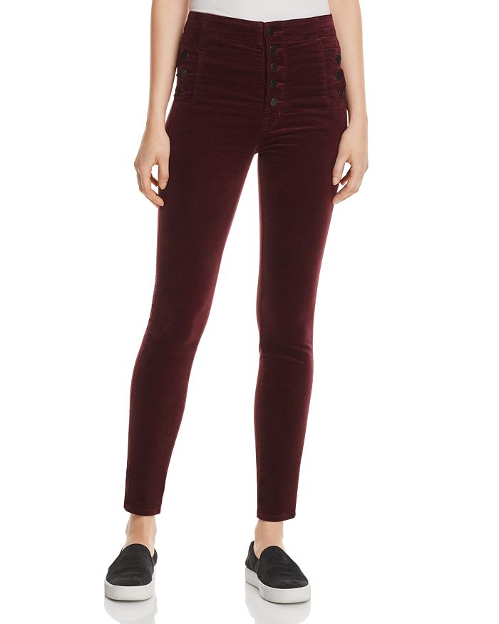 J Brand Natasha Super Skinny Velvet Jeans in Deep Mulberry - 100% ...