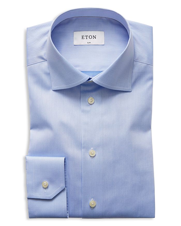 Shop Eton Slim Fit Signature Twill Dress Shirt In Blue