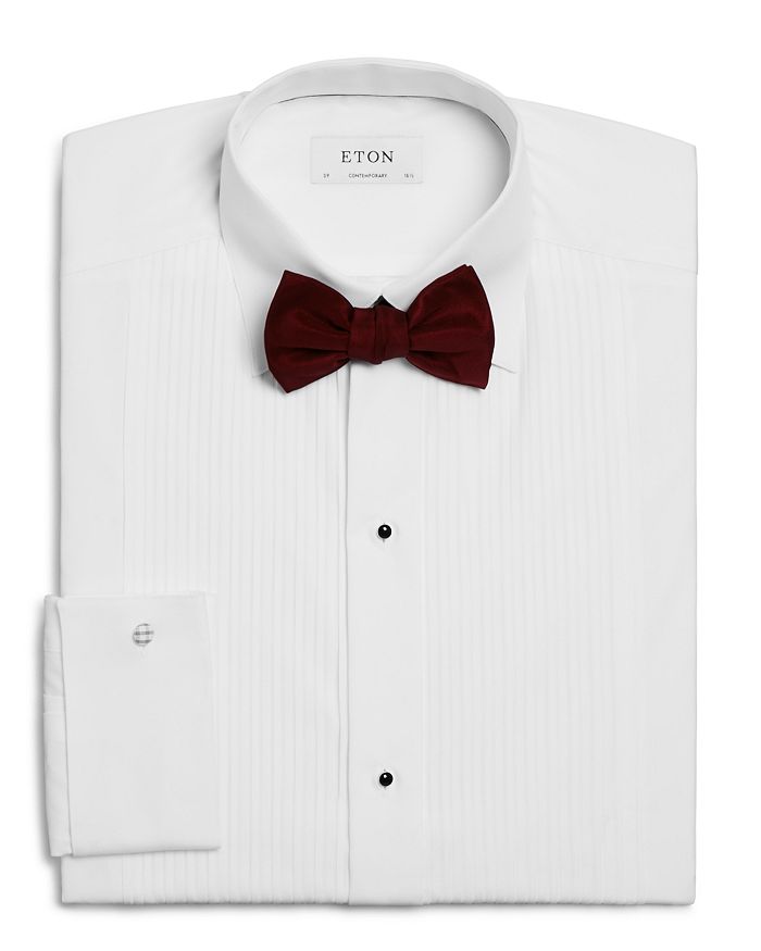 Shop Eton Contemporary Fit Pleated Bib Tuxedo Shirt In White