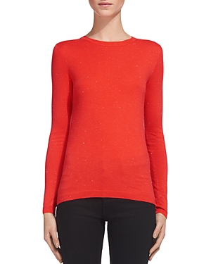 Whistles Annie Sparkle Knit Top In Coral