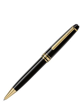 Montblanc Meisterst&amp;uuml;ck Gold-Plated Black Resin Classique Ballpoint Pen