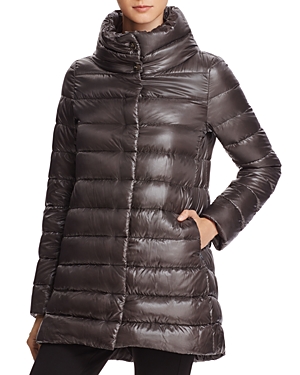 Herno Amelia Stand Collar Down Coat In Tempesta