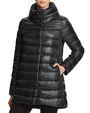 Herno Amelia Stand Collar Down Puffer Coat In Black