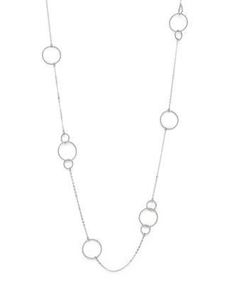 Bloomingdale's Fine Collection - Sterling Silver Twisted Circles Station Necklace, 36"