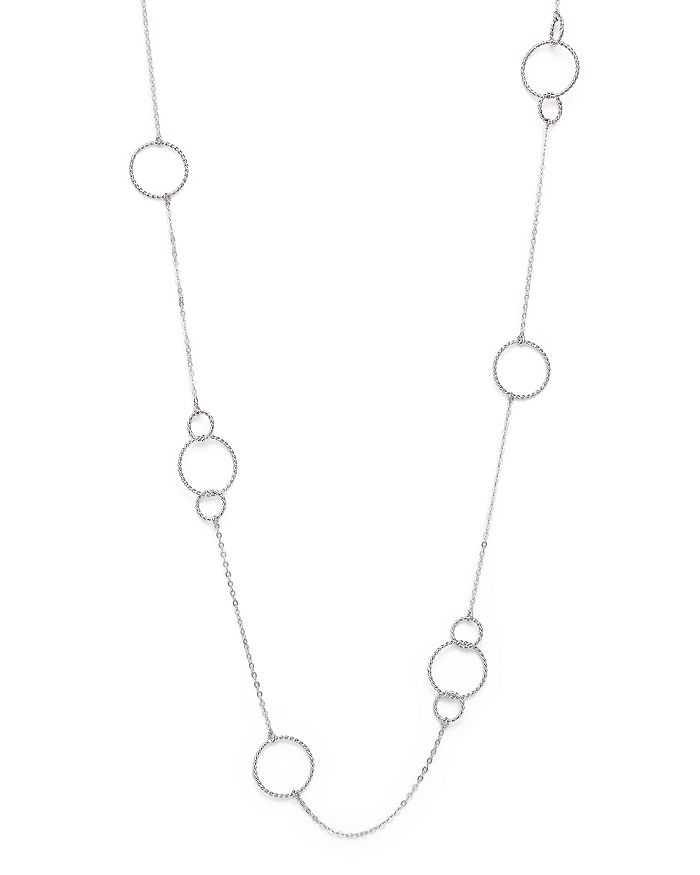 Bloomingdale's Sterling Silver Twisted Circles Station Necklace, 36 ...