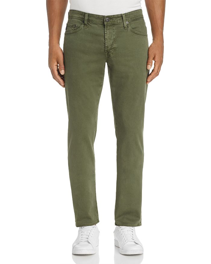 AG GRADUATE TAPERED FIT TWILL PANTS IN SULFUR CLIMBING IVY,1174SUD