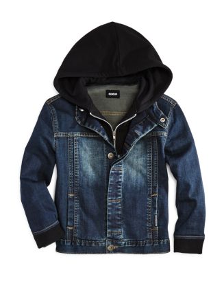 Boys hooded jean jacket best sale