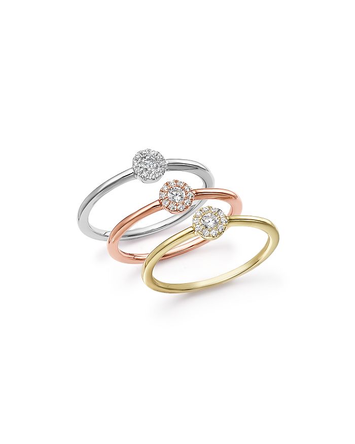 Bloomingdale's Diamond Cluster Stacking Rings in 14K Gold, .10 ct. t.w ...