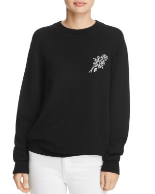 rose embroidered sweatshirt