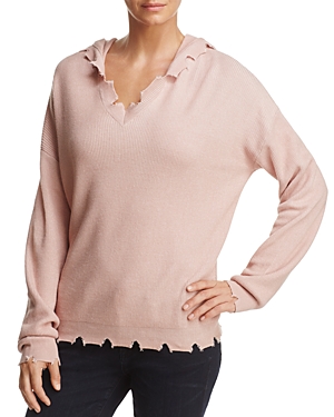Honey Punch Distressed Hooded Sweater at Bloomingdale's