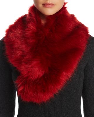 maroon fur collar