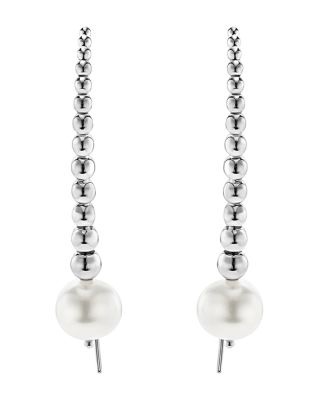 Sterling Silver Signature Caviar Cultured Freshwater Pearl Linear Drop Earrings