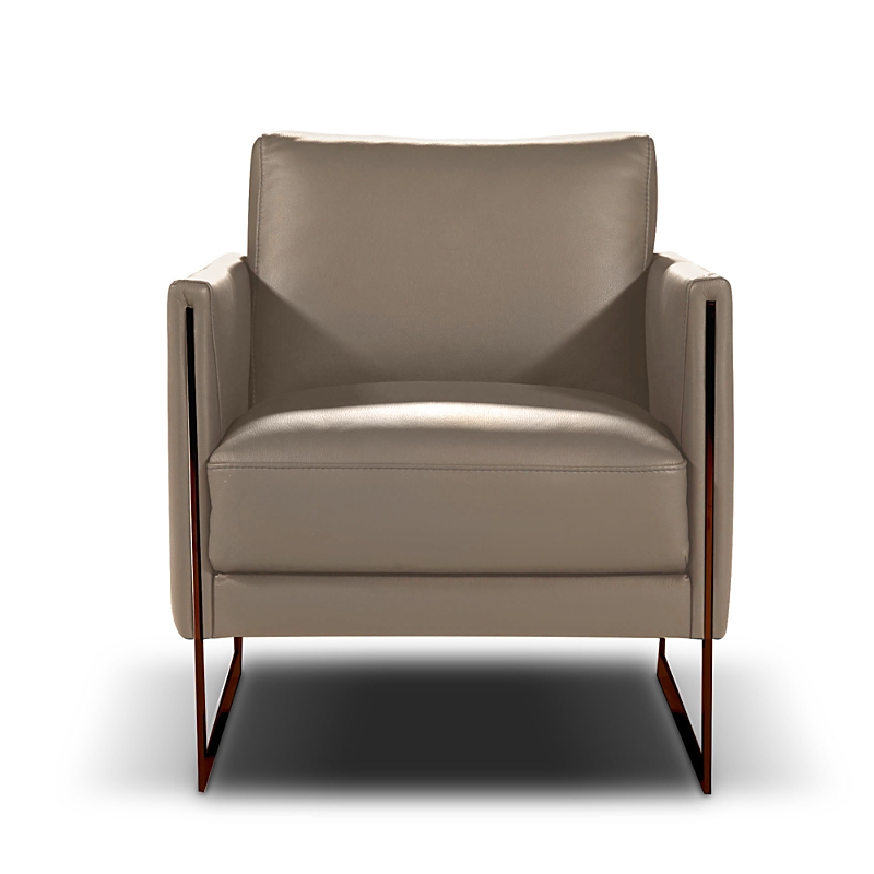 Giuseppe Nicoletti Coco Leather Chair - Exclusive In Bull Biscotto/polished Stainless Steel