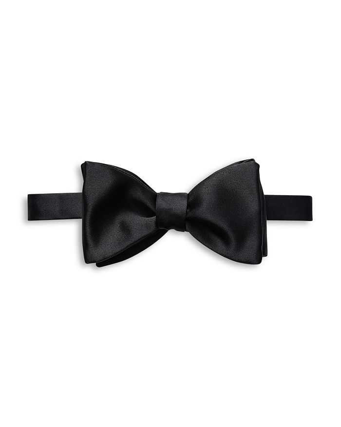 Shop Eton Satin Self Tied Bow Tie In Black