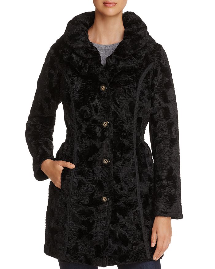 LAUNDRY BY SHELLI SEGAL LAUNDRY BY SHELLI SEGAL REVERSIBLE FAUX SHEARLING & QUILTED COAT,NU623743