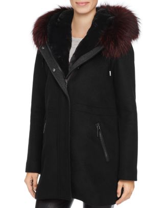 Dawn Levy Tiffany Fur Trim Coat | Bloomingdale's
