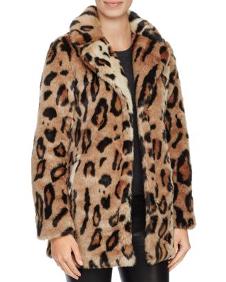 Toni faux fur outlet leopard long coat