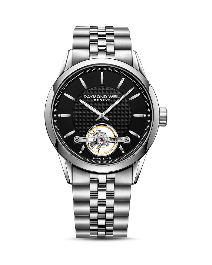 Shop Raymond Weil Freelancer Watch, 42.5mm In Black/silver