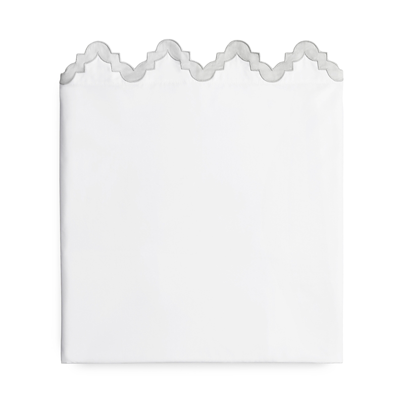 Matouk Aziza Flat Sheet, Full/queen In Silver