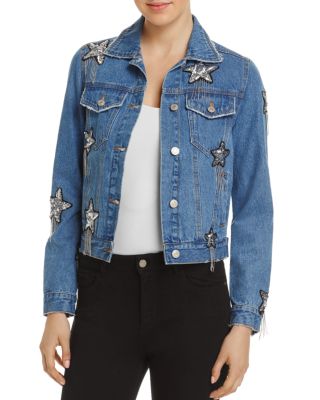 sunset and spring embellished denim jacket