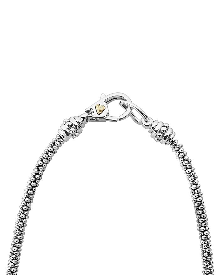 Shop Lagos 18k Gold And Sterling Silver Diamond Lux Station Necklace, 16 In White/silver