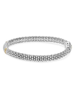 18K Gold & Sterling Silver Diamond Lux Pav&eacute; Station Bracelet, 6mm