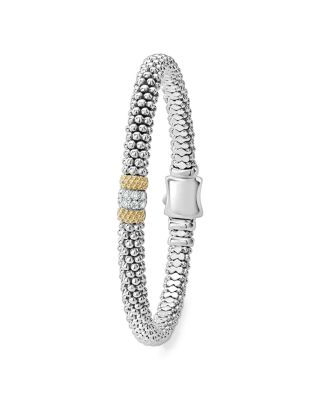 18K Gold &amp; Sterling Silver Diamond Lux Single Station Bracelet, 6mm