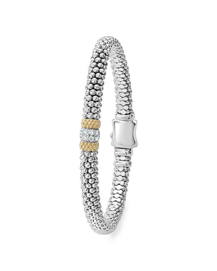 18K Gold & Sterling Silver Diamond Lux Single Station Bracelet