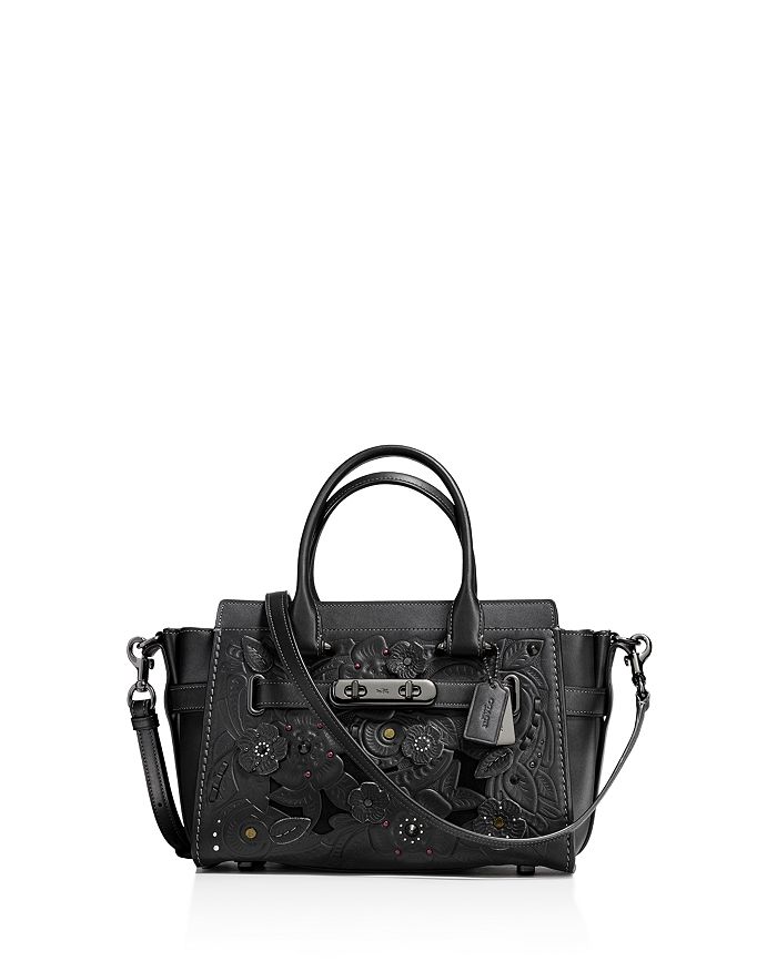 COACH Swagger 27 Satchel in Glovetanned Leather and Tea Rose Tooling ...