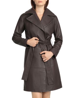 BAGATELLE.CITY - Leather Tench Coat